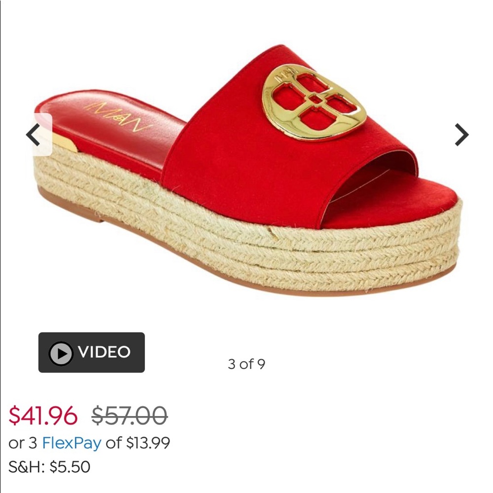 IMAN Global Chic Logo Slide Sandal in red!